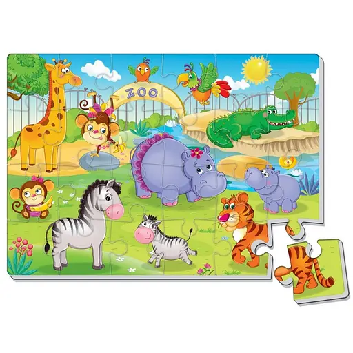 Дитячий м'який пазл "Зоопарк" Vladi Toys VT1102-17, 24 елемента - фото 2