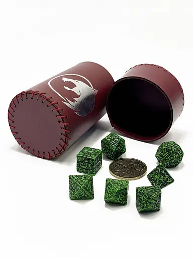 Настільна гра Планета Ігор Чаша для кубиків Вовк (бургунді) (Dice cup Wolf burgundy) (pi-dc009) - фото 7