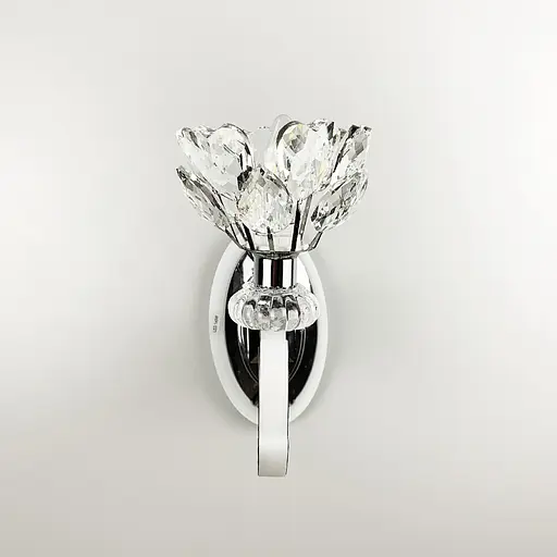 Бра в хромовому корпусі із кришталевою квіткою Line F 86529/1 CH - фото 6