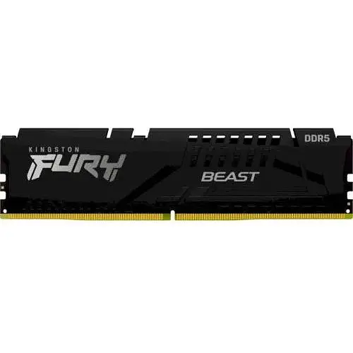 Пам'ять 16Gb DDR5 6400 MHz Kingston Fury Beast чорний 32-39-39 1.4V з радіатором EXPO (KF564C32BBE-16) - фото 1