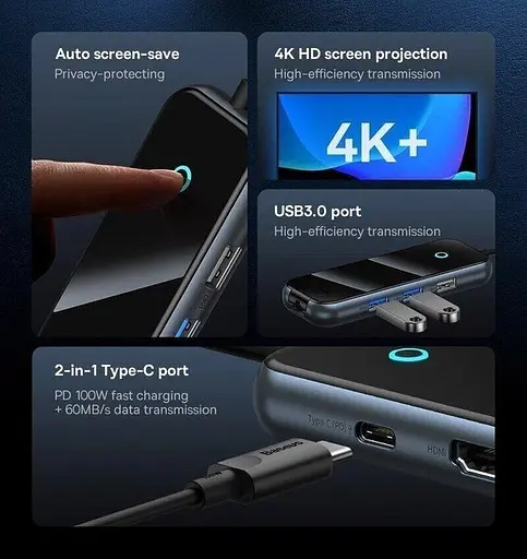 Конвертер - хаб Baseus AcmeJoy 5-Port Type-C адаптер WKJZ010213 - фото 5