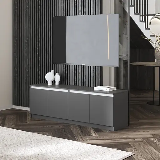 Тумба під телевізор Vays у вітальню, сучасна з полицями, без ручок R-31 - фото 9