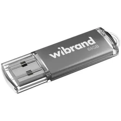 Флеш накопичувач USB 64Gb Wibrand Cougar сріблястий USB 2.0 (WI2.0/CU64P1S) - фото 1