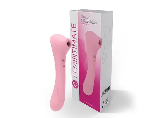 Вакуумний стимулятор клітора з вібрацією Femintimate Daisy Massager рожевий - фото 5