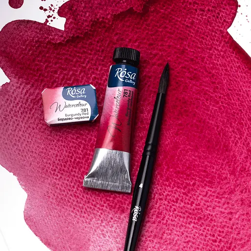Фарба акварельна Бордово-червона (781) 2.5 мл Rosa Gallery - фото 3