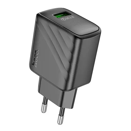 Мережевий зарядний пристрій Hoco CS21A Rich single port QC3. 0 charger чорний - фото 1