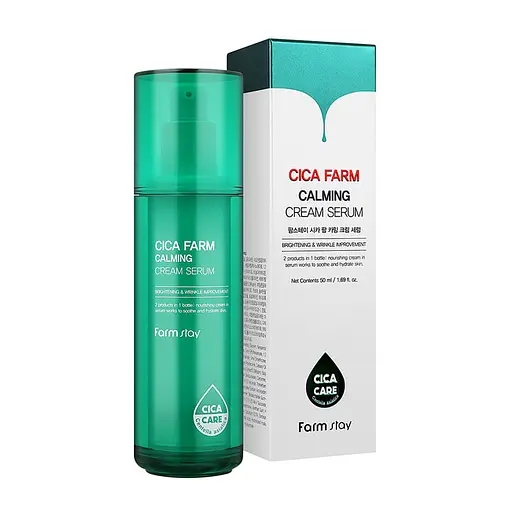 Успокаивающая крем-сыворотка Cica Farm Calming Cream Serum FarmStay 50 мл - фото 1