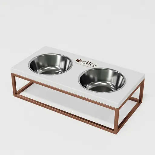 Hollky Base M — миски на підставці для середніх собак та великих котів (2 × 0,95 л) - фото 2