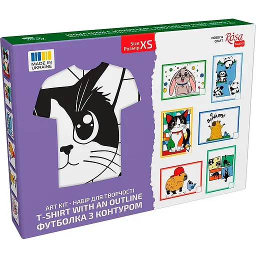 Набор футболка-раскраска Rosa Talent Яркий кот хлопок 100% размер XS - фото 2