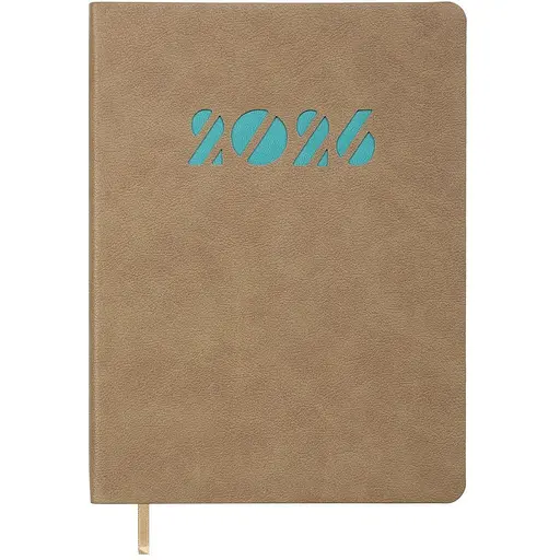 Щоденник датований Buromax Invisible 2026 A5 штучна шкіра бежевий (BM.21154-28)