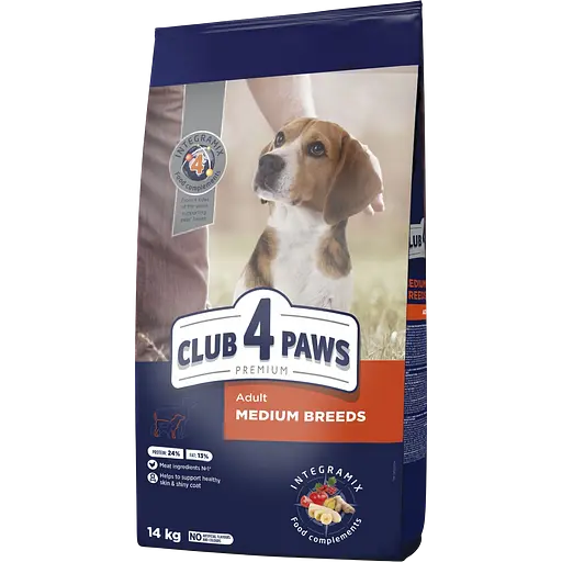 Набір: сухий корм для собак середніх порід Club 4 Paws Premium 14 кг + вологий корм для собак Baskerville Яловичина 1.6 кг (2 шт. х 800 г) - фото 2