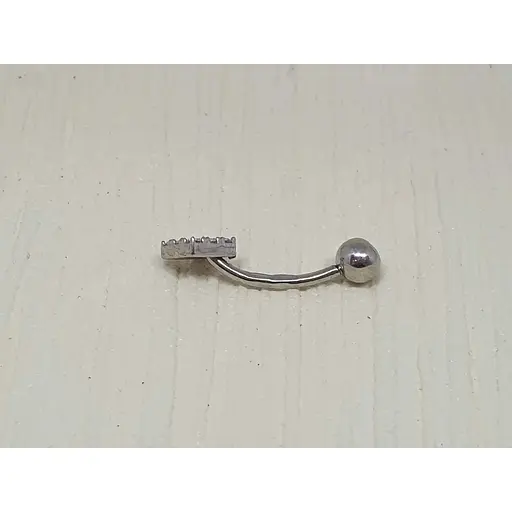 Срібна сережка для пірсингу Астор пупка з фіанітами. 818-2112Р - фото 2