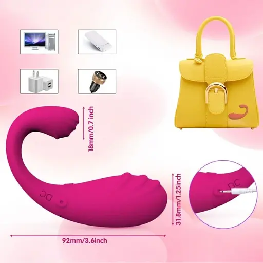 Вібратор для пари I’MCUM Vibe U-Shape зі смартпідключенням до телефону Рожевий (7970379617728) - фото 3