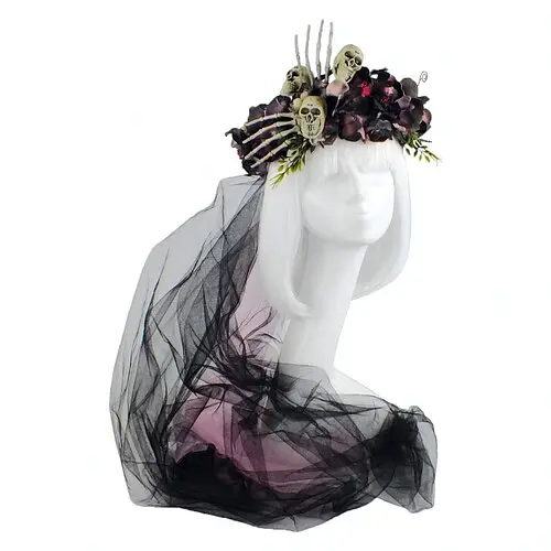 Веночек Milana Skeleton с фатой - фото 1