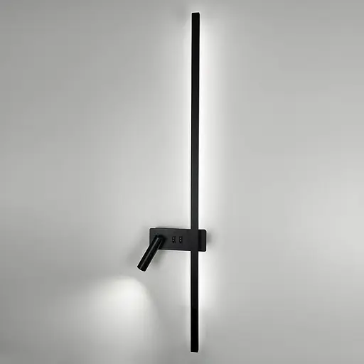 Бра Line F лінійне чорне 100 см зі спотом зліва та 2-ма вимикачами Арт. WB 121/1000 L BK - фото 6