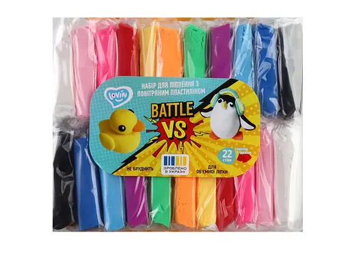 Набор для лепки Воздушный пластилин Баттл, 7018801, 11 цветов
