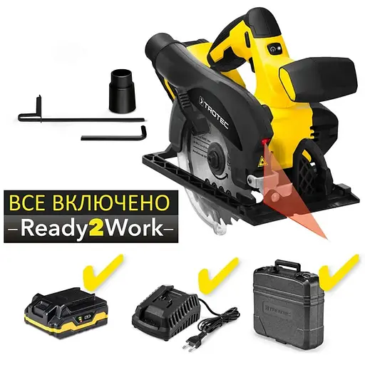 Пила циркулярна акумуляторна Trotec PCSS 10-20V з АКБ та ЗП + кейс (4430000110) - фото 1
