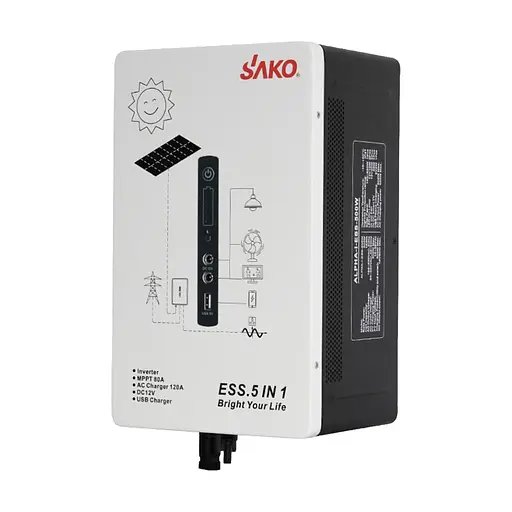 Система резервного питания (инвертор и батарея) Sako Alpha-ESS-500W/1KWh настенная. Мощность 500 Вт, энергоемкость 1004.8 Вт*ч, LifePO4 (42-00314) - фото 1