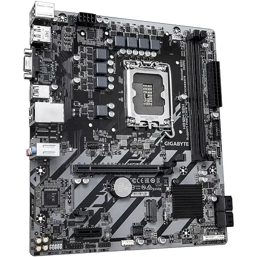 Материнская плата Gigabyte LGA1851, H810M S2H, H810, 2xDDR5, 1xPCI-E 4.0 x16, 1xPCI-E 3.0 x1, 4xSATA3, 1xM.2, Realtek 7.1, Realtek GbE, VGA/HDMI/DP, MicroATX - фото 3