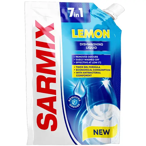 Гель для мытья посуды Sarmix Лимон дой-пак 450 мл