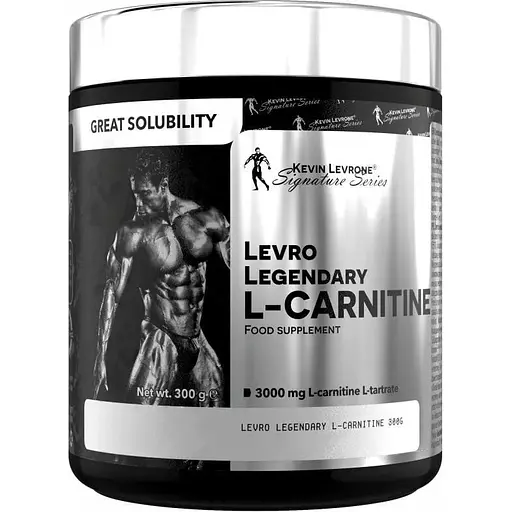 Карнитин Kevin Levrone LevroLegendary L-Carnitine, 300 грам для підтримки енергії та витривалості - Цитрус-персик