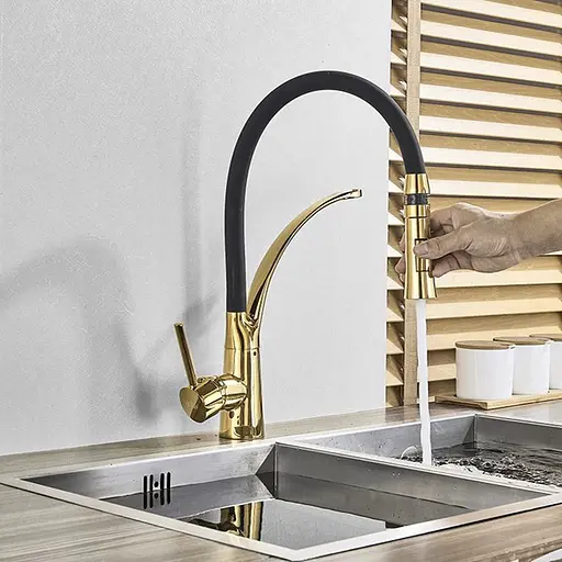 Змішувач для кухні Rea Gaspar black gold золотий REA-B1019 Чорний - фото 6