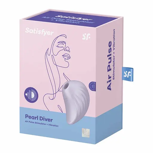 Вакуумний стимулятор клітора з вібрацією Satisfyer Pearl Diver бузковий - фото 7