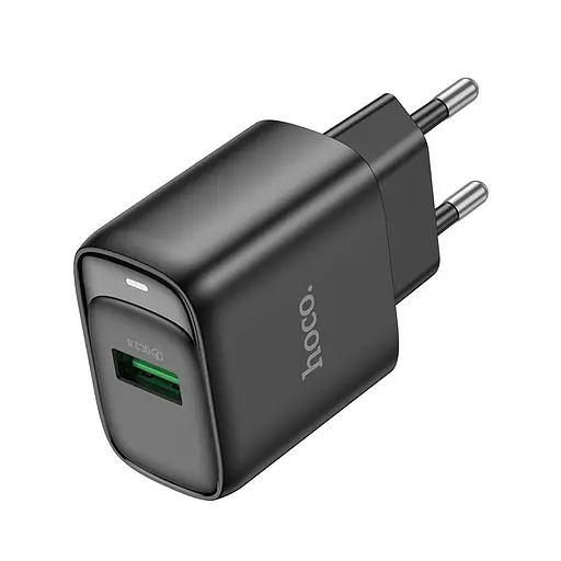 Мережевий зарядний пристрій Hoco C140A Smart single port QC3.0 charger(EU) Чорний - фото 1