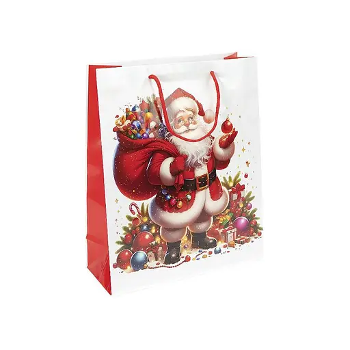 Подарочный пакет "Новый Год с Сантой" Bambi JA25-156-4 32х44х11 см - фото 1