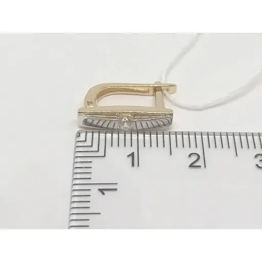 Золотые серьги Столичная Ювелирная Фабрика с фианитами. 111058 - фото 4