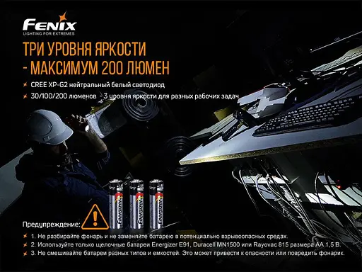 Ручний вибухобезпечний ліхтар Fenix WF11E (Помаранчевий) - фото 9
