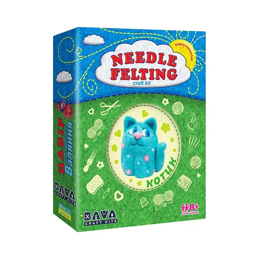 Набір для творчості "Блакитний котик" УМНЯШКА ВАЛ-002 валяння іграшки - фото 1