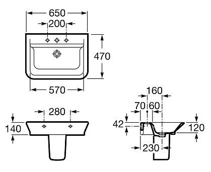 Умивальник Roca Gap A327473000, Білий - фото 3