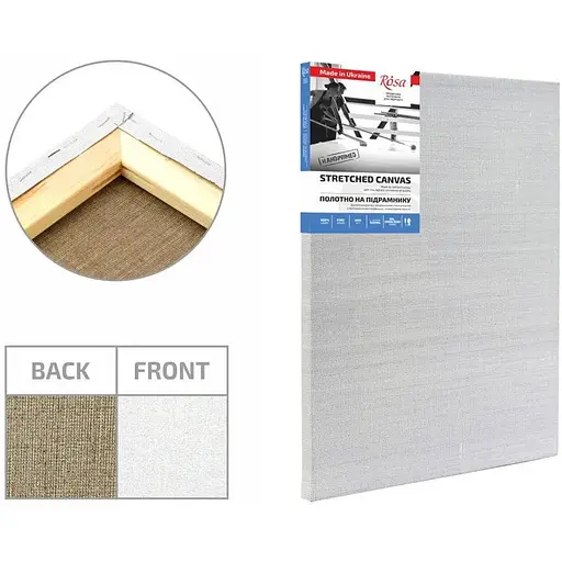 Подрамник Rosa 100×300 см модуль №2 среднее зерно масляная грунтовка лен