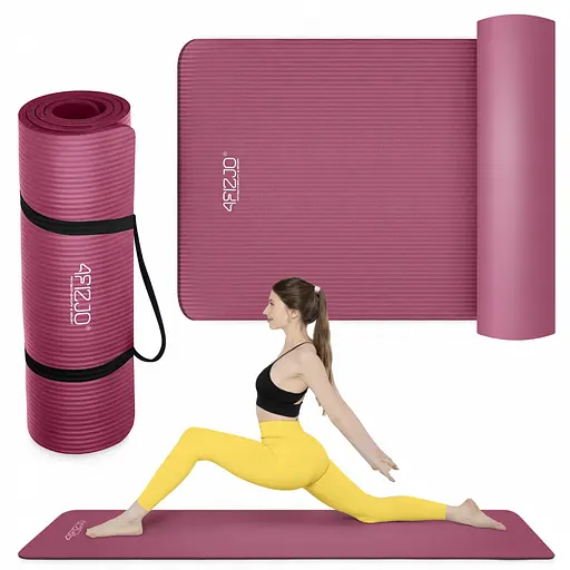 Коврик (мат) спортивный 4FIZJO NBR 180 x 60 x 1.5 см для йоги и фитнеса Burgundy (P-5905973406710) - фото 2