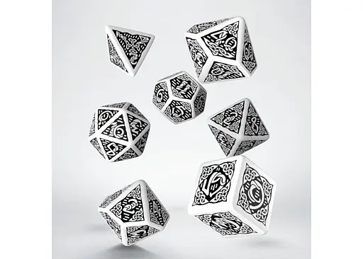 Набор кубиков Celtic 3D Revised White & black Dice Set , 7 шт. (SCER02) - фото 2