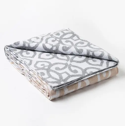 Ковдра бавовняна Vladi Ірис 170х210 біло-бежево-сірий - фото 1