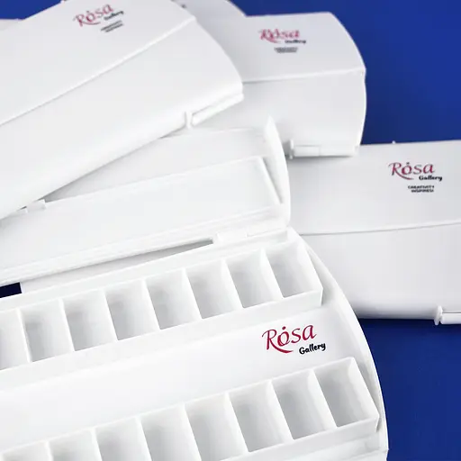 Пенал для акварельних фарб Rosa Gallery пластиковий 24 кювети   - фото 7