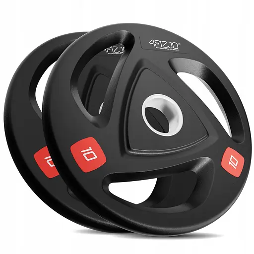 Диск олимпийский 4FIZJO 2 x 10 кг 51 мм металлический, прорезиненный Black (P-5905973401289) - фото 1