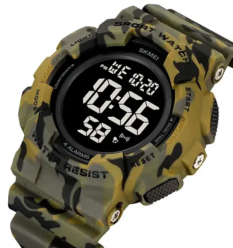 Чоловічий наручний спортивний годинник Skmei 2081 Камуфляж з чорним - фото 2