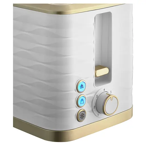 Тостер Sencor 930 Вт підігрів розморожування підсвічування пластик біло-золотий - фото 3