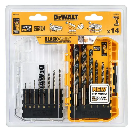 Набір свердел по металу DeWalt Black & Gold HSS-G 14 шт. (DT70727)
