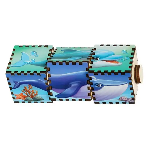 Деревянные кубики "Водный мир" Ubumblebees (ПСД179) PSD179 вращаются - фото 2