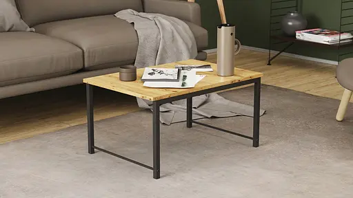 Стіл журнальний приставний Террі Комбо Ferrum-decor 345x662x440 Чорний метал ДСП Дуб Артізан 16 мм (FRD-105141)