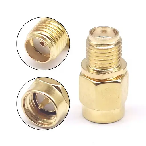 SMA переходник с SMA male на SMA female со штырьком с 1-й стороны (100848)