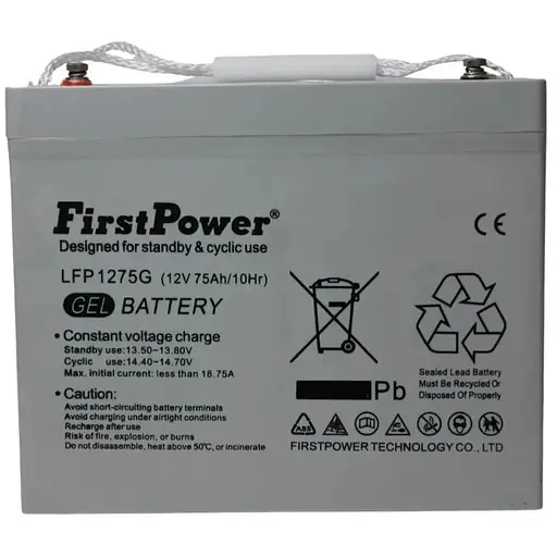 Аккумулятор гелієвий FirstPower LFP1275G 12/75Ah - фото 1