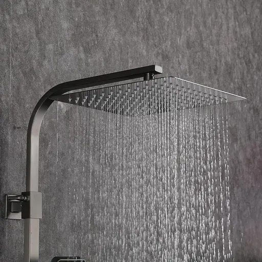 Душова система Gappo G2407-9, поворотний вилив - перемикач на душову головку, 3 режими, графітовий хром - фото 5