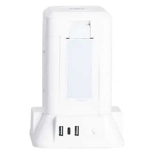 Сетевой фильтр-удлинитель Yiwu HP-5-1 TOWER B22 2.8 м 6 розеток 3USB + 1PD белый  - фото 6