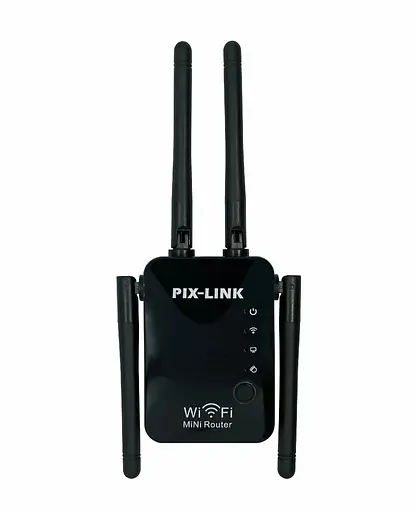 Ретранслятор-маршрутизатор Pix-Link X300R4 300Мбит/с 2.4 ГГц Черный (XNRWSW020403W 5542) - фото 1