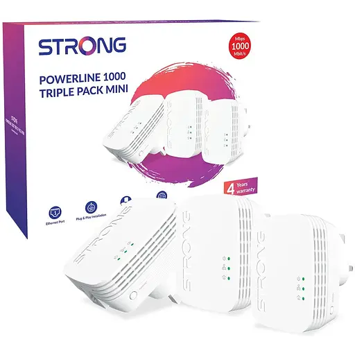 Strong POWERL1000TRIMINIUK AV1000 Міні Powerline Kit Потрійний комплект (3 шт.)
